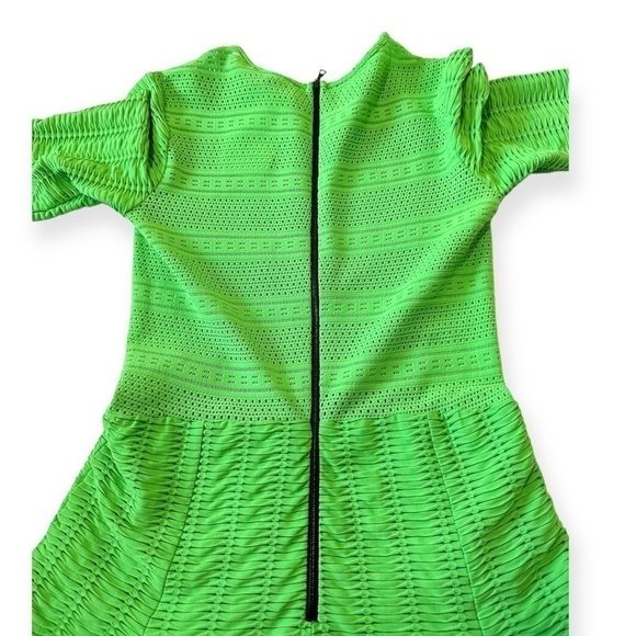 RAG & BONE Green Niki pointelle laddered-jersey fit and flare mini‎ dress SIZE 2 - Picture 8 of 15